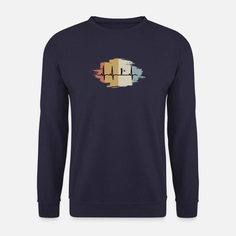 bogenschiessen bogenschuetzeherzschlag ekg vintage - Unisex Pullover - Navy
