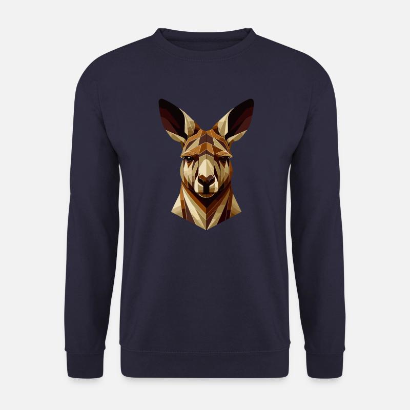Abstraktes geometrisches Känguru - Farbgestaltung - Unisex Pullover - Navy