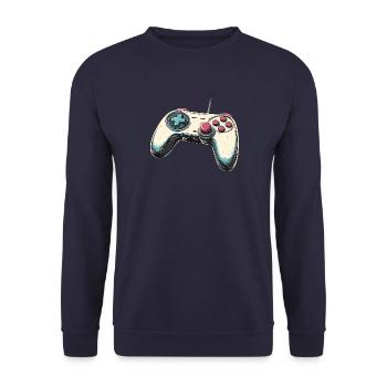 Gamepad, Gamepad, Controller Logo and Joystick - Unisex Sweatshirt - navy - Front - Alina (178cm) & Michal (187cm)