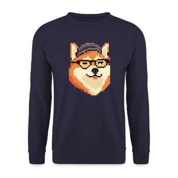 Shiba Inu Pixel Art Amateurs de chiens - Sweat-shirt Unisexe - marine - Devant - Alina (178cm) & Michal (187cm)