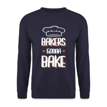 backen bäcker - Unisex Pullover - Navy - Vorne - Alina (178cm) & Michal (187cm)