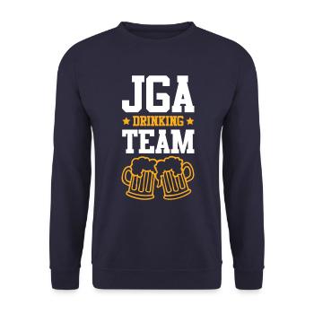 Jga Junggesellen Drinking Team - Unisex Pullover - Navy - Vorne - Alina (178cm) & Michal (187cm)