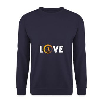 Sporty Hobby Leidenschaft Baseball - Unisex Pullover - Navy - Vorne - Alina (178cm) & Michal (187cm)