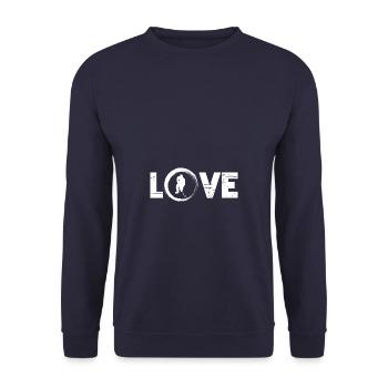 Sporty Hobby Leidenschaft Eishockey - Unisex Pullover - Navy - Vorne - Alina (178cm) & Michal (187cm)