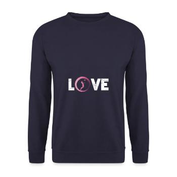Sporty Hobby Leidenschaft Volleyball - Unisex Pullover - Navy - Vorne - Alina (178cm) & Michal (187cm)