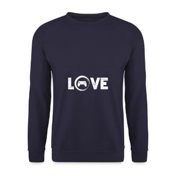 Sporty Hobby Leidenschaft Gaming - Unisex Pullover - Navy - Vorne - Alina (178cm) & Michal (187cm)