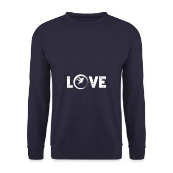 Sporty Hobby Leidenschaft Klettern - Unisex Pullover - Navy - Vorne - Alina (178cm) & Michal (187cm)