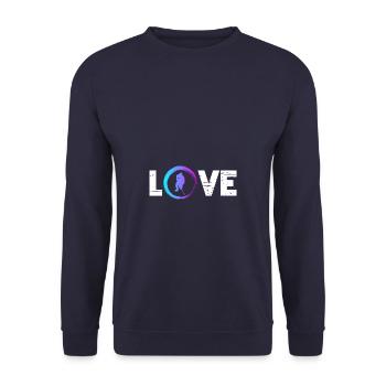 Sporty Hobby Leidenschaft Eishockey - Unisex Pullover - Navy - Vorne - Alina (178cm) & Michal (187cm)