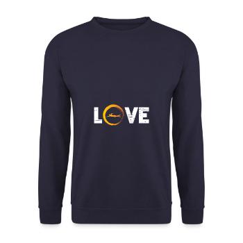 Sporty Hobby Leidenschaft Schwimmen - Unisex Pullover - Navy - Vorne - Alina (178cm) & Michal (187cm)