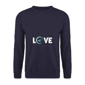 Sporty Hobby Leidenschaft Motocross - Unisex Pullover - Navy - Vorne - Alina (178cm) & Michal (187cm)