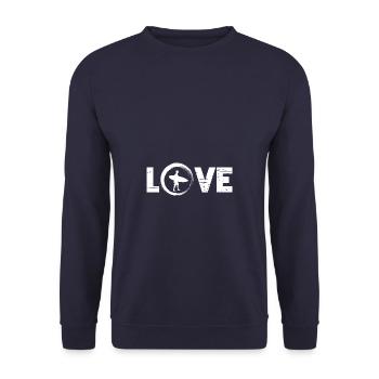 Sporty Hobby Leidenschaft Surfer - Unisex Pullover - Navy - Vorne - Alina (178cm) & Michal (187cm)