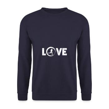 Sporty Hobby Leidenschaft American Football - Unisex Pullover - Navy - Vorne - Alina (178cm) & Michal (187cm)