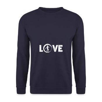 Sporty Hobby Leidenschaft Discus - Unisex Pullover - Navy - Vorne - Alina (178cm) & Michal (187cm)