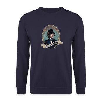 Portrait of the Dandy - Oscar Wilde - Unisex Sweatshirt - navy - Front - Alina (178cm) & Michal (187cm)