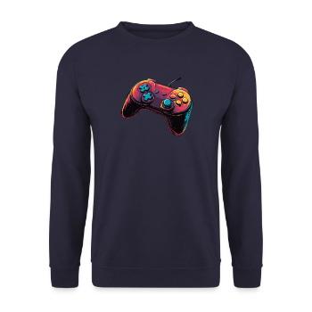 Gamepad, Gamepad, Console Player Logo - Unisex Sweatshirt - navy - Front - Alina (178cm) & Michal (187cm)