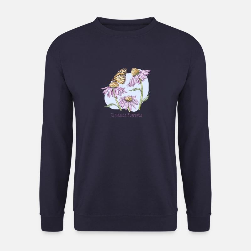 Dessin botanique d’échinacée pourpre - Sweat-shirt Unisexe - marine