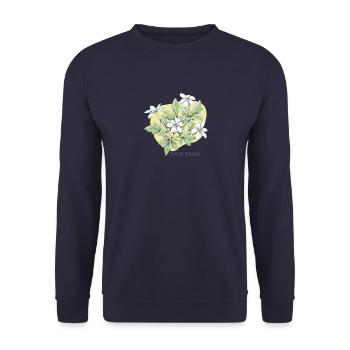 Dessin botanique de l’anémone - Sweat-shirt Unisexe - marine - Devant - Alina (178cm) & Michal (187cm)