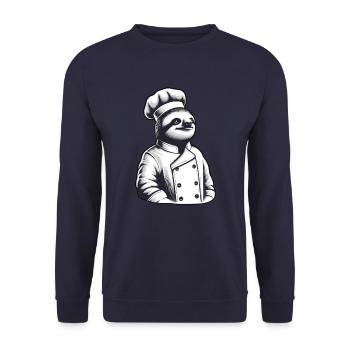 Fier chef paresseux : maître de la cuisine - Sweat-shirt Unisexe - marine - Devant - Alina (178cm) & Michal (187cm)