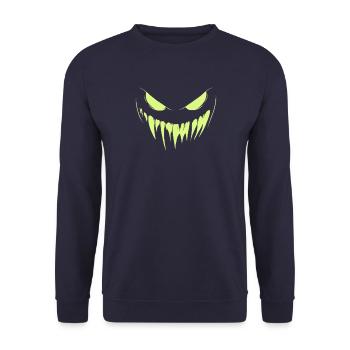 Halloween Face, Terrifying Face, Party - Unisex Sweatshirt - navy - Front - Alina (178cm) & Michal (187cm)