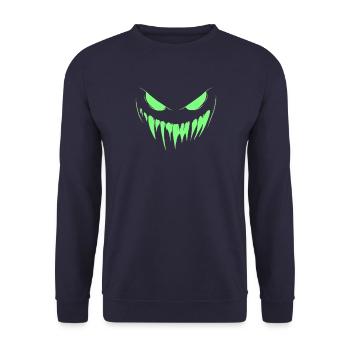 visage de monstre pour soirée de Halloween - Sweat-shirt Unisexe - marine - Devant - Alina (178cm) & Michal (187cm)