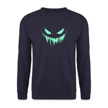 Monster Eyes for Halloween Party - Unisex Sweatshirt - navy - Front - Alina (178cm) & Michal (187cm)