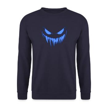 Monster für Halloween, Ausgehen mit Freunden, Gruselig - Unisex Pullover - Navy - Vorne - Alina (178cm) & Michal (187cm)