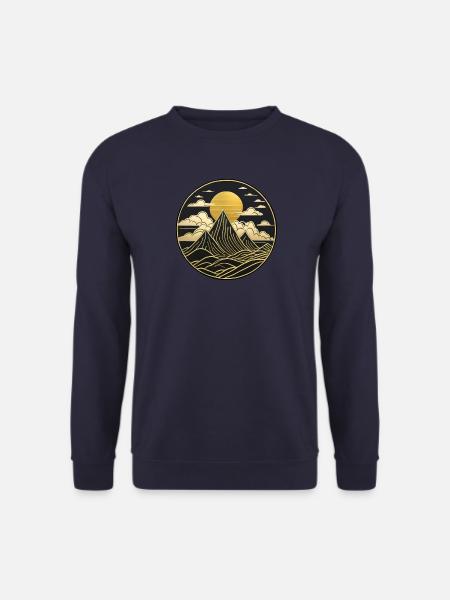 Chinese Style Landscape, Oriental Landscape Logo - Unisex Sweatshirt - navy