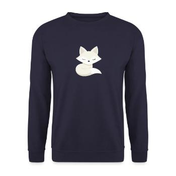 Kleiner Fuchs Geschenk, Tier für Kinder - Unisex Pullover - Navy - Vorne - Alina (178cm) & Michal (187cm)