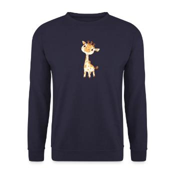bébé girafe, cadeau pour enfant, animal mignon - Sweat-shirt Unisexe - marine - Devant - Alina (178cm) & Michal (187cm)