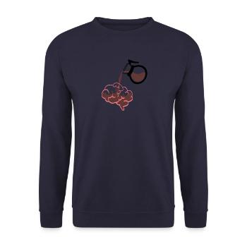 Energie für den Tag, heißer Kaffee - Unisex Pullover - Navy - Vorne - Alina (178cm) & Michal (187cm)