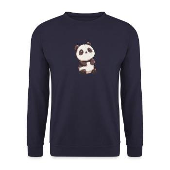 Süßer Panda, Chibi Panda, Kawaii - Unisex Pullover - Navy - Vorne - Alina (178cm) & Michal (187cm)