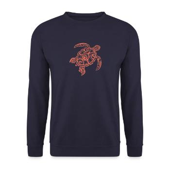 Tortue marine - Sweat-shirt Unisexe - marine - Devant - Alina (178cm) & Michal (187cm)