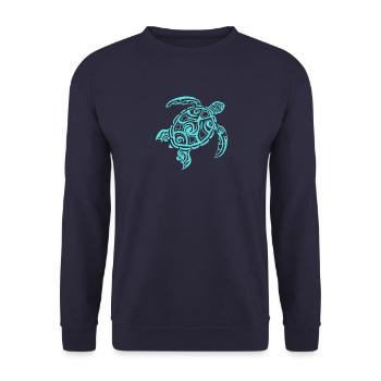 Meeresschildkröte, Meeresschildkröte, Wassertier - Unisex Pullover - Navy - Vorne - Alina (178cm) & Michal (187cm)