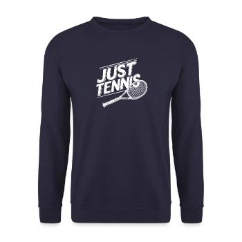 Just Tennis, Racket Logo, Tennis Court - Unisex Sweatshirt - navy - Front - Alina (178cm) & Michal (187cm)