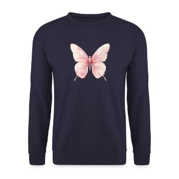 butterfly, butterfly wings - Unisex Sweatshirt - navy - Front - Alina (178cm) & Michal (187cm)