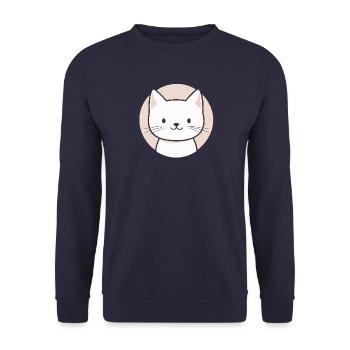 Cat portrait, cat lover, kawaii - Unisex Sweatshirt - navy - Front - Alina (178cm) & Michal (187cm)