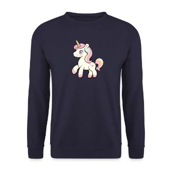 Baby Unicorn for Kids - Unisex Sweatshirt - navy - Front - Alina (178cm) & Michal (187cm)