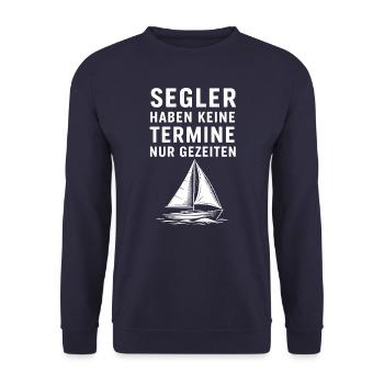 Segeln Spruch fürs Segelboot - Unisex Pullover - Navy - Vorne - Alina (178cm) & Michal (187cm)