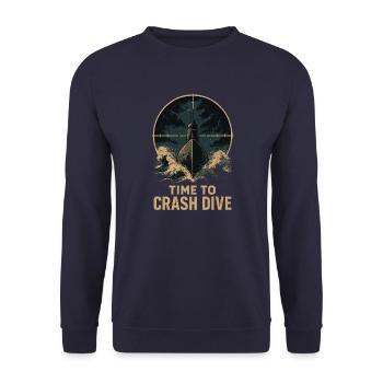 Time to Crash Dive – Submarine in the Crosshairs - Unisex Sweatshirt - navy - Front - Alina (178cm) & Michal (187cm)