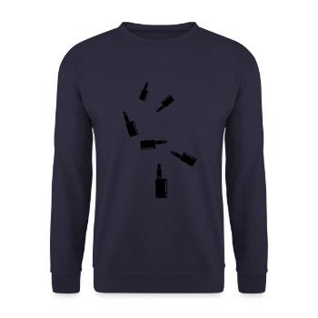 E-Zigarette Silhouette - Unisex Pullover - Navy - Vorne - Alina (178cm) & Michal (187cm)