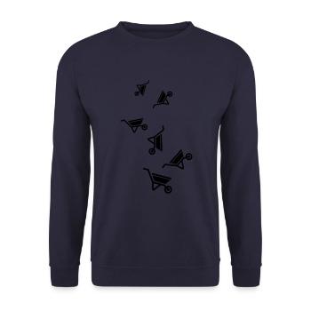 Wheelbarrow symbol - Unisex Sweatshirt - navy - Front - Alina (178cm) & Michal (187cm)