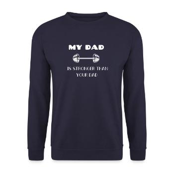 MEIN VATER IST STÄRKER - Unisex Pullover - Navy - Vorne - Alina (178cm) & Michal (187cm)