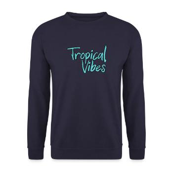 vacances d'été, sous les tropiques, bonnes ondes - Sweat-shirt Unisexe - marine - Devant - Alina (178cm) & Michal (187cm)