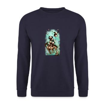 acrobatrodeo_MARKET - Sweat-shirt Unisexe - marine - Devant - Alina (178cm) & Michal (187cm)