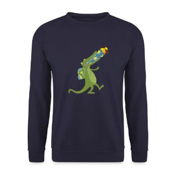Schulkrokodil - Unisex Pullover - Navy - Vorne - Alina (178cm) & Michal (187cm)