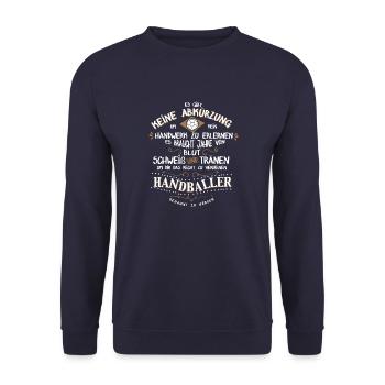 Abkürzung Handballer - Unisex Pullover - Navy - Vorne - Alina (178cm) & Michal (187cm)