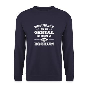 Bochum - Unisex Pullover - Navy - Vorne - Alina (178cm) & Michal (187cm)