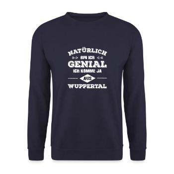 Wuppertal - Unisex Pullover - Navy - Vorne - Alina (178cm) & Michal (187cm)