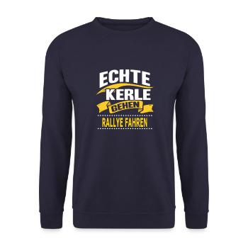 RALLYE FAHREN - Unisex Pullover - Navy - Vorne - Alina (178cm) & Michal (187cm)