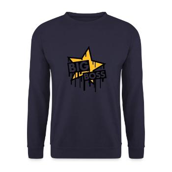 big_boss_star - Sweat-shirt Unisexe - marine - Devant - Alina (178cm) & Michal (187cm)